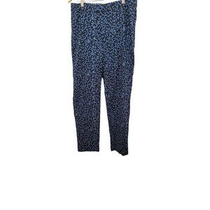 J. JILL Womens Blue Floral Print Elastic waist Stretch  Pants Size 8